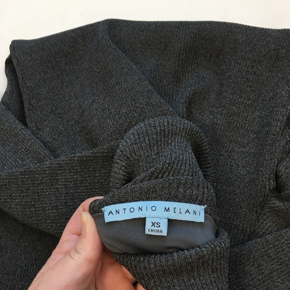 Antonio Melani Grey Long Sleeve Turtleneck Sweater Dress, XS - Picture 6 of 8